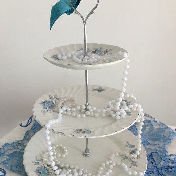 CUSTOM WEDDING PLATES - 2 OR 3 TIER CAKE PLATES ~ ELEGANT & MADE TO ORDER ~ - Picture 5 of 8